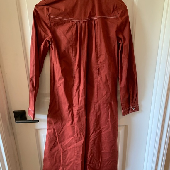 NWOT POPLIN BELTED SHIFT SHIRTDRESS - Picture 4 of 9